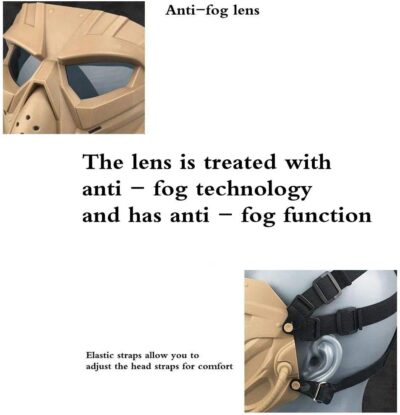 JFFCESTORE Tactical Anti-Fog Airsoft Mask